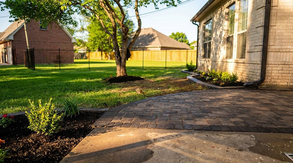 Landscaping and hardscaping patio in Baytown, TX